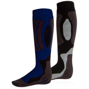 Svindal skisokken 2-pack unisex zwart/blauw maat 43-46