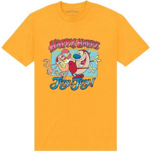 Ren & Stimpy Unisex Joy T-shirt voor volwassenen (L) (Geel)