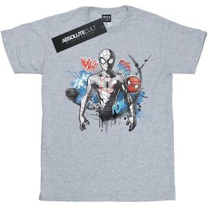 Marvel Dames/Dames Spider-Man Graffiti Pose Katoenen Vriendje T-shirt (M) (Sportgrijs)