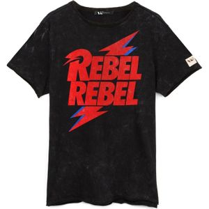 David Bowie Unisex T-shirt Volwassen Rebel (3XL) (Zwart)