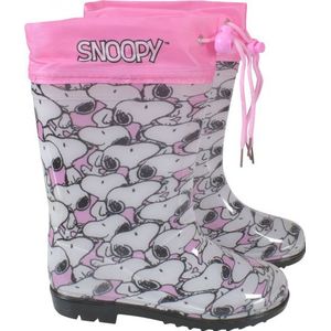 regenlaarzen Snoopy meisjes PVC roze/wit maat 24-25