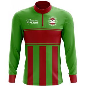 Burundi Concept Football Half Zip Midlayer Top (Green-Red)