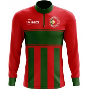 Portugal Concept Football Half Zip Midlayer Top (Red-Green)