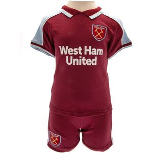 West Ham United FC Set baby t-shirt en broekjes (86) (Claret Rood/Kleurig Blauw)