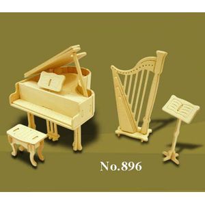 Speelgoed poppenhuis muziekinstrumenten - Houten bouwpakketten