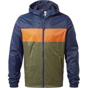 TOG24 Heren Craven Milatex Colour Block Waterdichte Jas (4XL) (Kaki Groen/Navy/Donker Oranje)