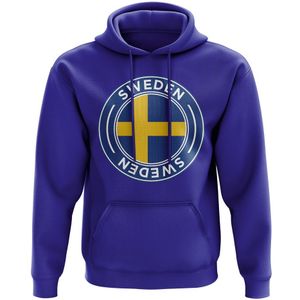 Sweden Football Badge Hoodie (Royal)