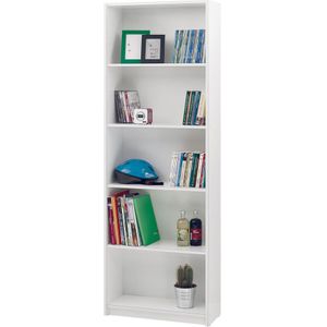 Boekenwinkel Alexandra House Living Wit Hout MDP 170 x 58 x 23 cm 5 Planken