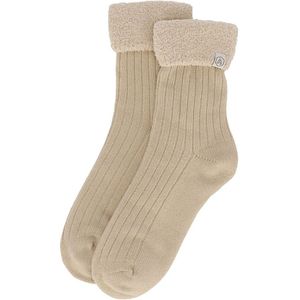 Apollo - Huissokken Dames - Ultra Soft - Sand - One Size - Fluffy sokken - Slofsokken