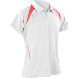 Spiro Heren Sport Team Spirit Performance Polo Shirt (3XL) (Wit/rood)