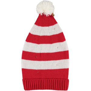 Apollo - Kerstmuts - One Size - Rood/Wit/Rood - Rode kerstmuts - Kerstmuts met lichtjes - Kerstmutsen