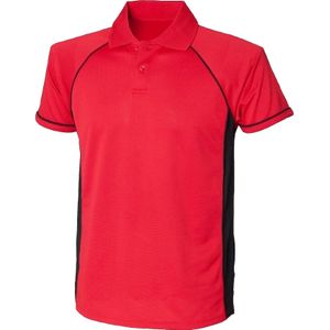 Finden & Hales Herenpanel Prestaties Sport Polo T-Shirt (Medium) (Rood/zwart)