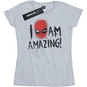 Marvel Dames/Dames Spider-Man I Am Amazing Katoenen T-Shirt (XXL) (Sportgrijs)
