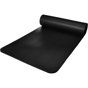 ForzaFit yoga mat met draagriem - Extra dik 12 mm - Zwart