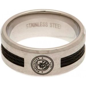 Taylors - Manchester City FC Zwarte Inleg Ring (Large) (Zilver)