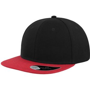 Atlantis Snap Back Flat Visor 6 Panel Cap (Pack of 2)  (Zwart/Rood)