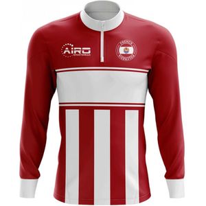 French Polynesia Concept Football Half Zip Midlayer Top (Red-White)