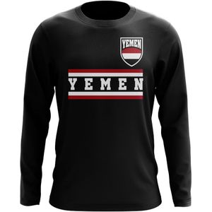 Yemen Core Football Country Long Sleeve T-Shirt (Black)