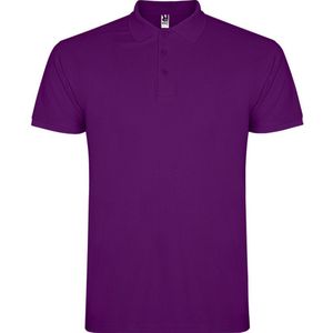 Roly Heren Ster Poloshirt met Korte Mouwen (L) (Paars)