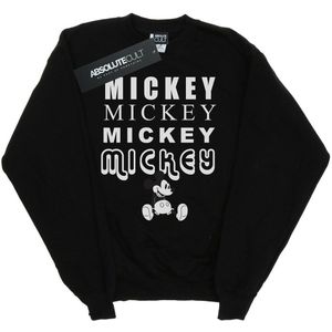 Disney Heren Mickey Mouse Zittend Sweatshirt (S) (Zwart)