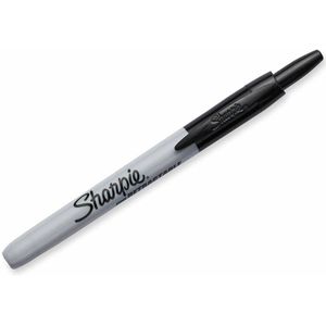 Permanente markeerstift Sharpie Fine Intrekbaar Zwart 12 Stuks