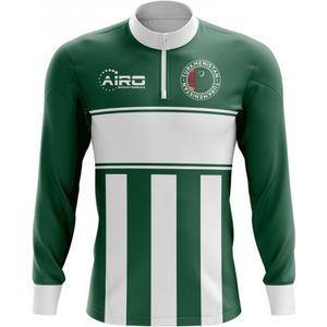 Turkmenistan Concept Football Half Zip Midlayer Top (Green-White)