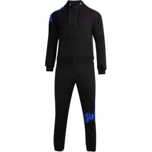 Gladts Joggingpak - Trainingspak - Zwart / Blauw - XL