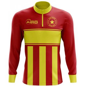 Vietnam Concept Football Half Zip Midlayer Top (Red-Yellow)