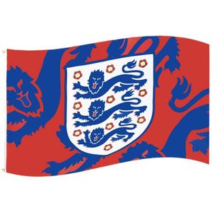England FA Crest Vlag  (Rood/Royaalblauw/Wit)