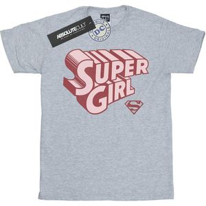 DC Comics Jongens Supergirl Retro Logo T-Shirt (128) (Sportgrijs)