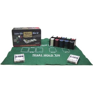 HOT Games Pokerset Texas Hold'em - 200 fiches, 40 mm, tweekleurig, 4 gram - Geschikt voor alle leeftijden en 2+ spelers