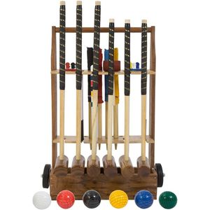 Origineel Engelse Tuin Croquet set, 6 persoons met Trolley Klasse en Geweldig met Trolley Kwaliteit en Klasse