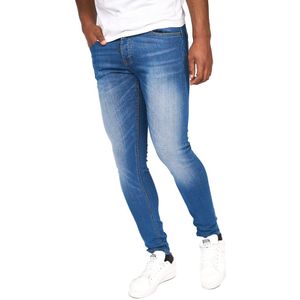 Crosshatch Heren Barbeck Slim Jeans (34R) (Stone Wash)
