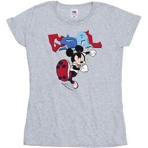 Disney Dames/Dames Mickey Mouse Goal Striker Pose Katoenen T-Shirt (XL) (Sportgrijs)