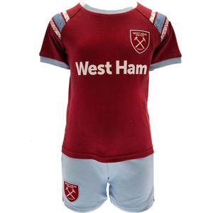 West Ham United FC Baby Top & Bottom Set (80) (Claret Rood/Blauw)
