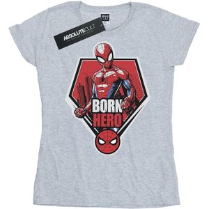 Marvel Dames/Dames Spider-Man Geboren Held Katoenen T-Shirt (L) (Sportgrijs)