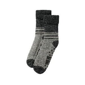 Apollo - Wollen sokken heren- Licht Grijs - Maat 39/42 - Huissokken heren - Fluffy sokken - Slofsokken - Huissokken anti slip - Warme sokken - Winter sokken