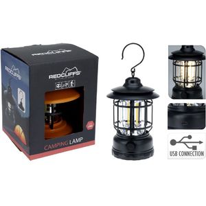 Redcliffs Campinglamp USB Oplaadbaar Zwart