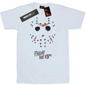 Friday 13th Heren Jason Hockey Masker T-Shirt (XL) (Wit)