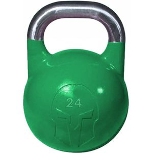 Gietijzeren wedstrijd kettlebell met ingelegd logo