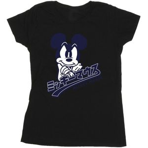 Disney Dames/Dames Mickey Mouse Japans Katoenen T-Shirt (M) (Zwart)
