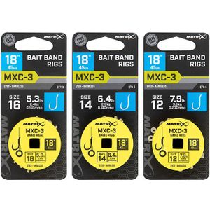 Matrix Onderlijn MXC-3 Bait Band Rigs 45cm Eyed-Barbless