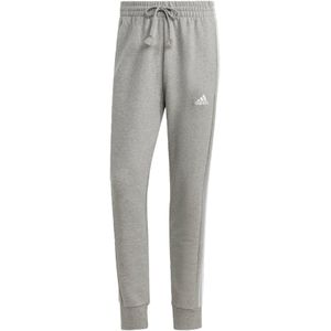 Adidas Essentials French Terry taps toelopende manchet 3-Stripes joggingbroek, medium grijs gemêleerd/wit, L heren
