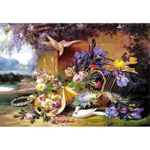 Puzzel 2000 stukjes Castorland - Eugene Bidau: Elegant stilleven met bloemen