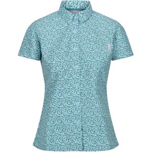 Regatta Dames/Dames Mindano VIII Overhemd met Ditsy print en korte mouwen (40 DE) (Gebleekt Aqua)