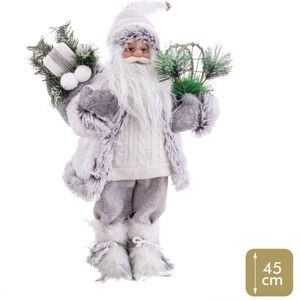 Kerstversiering Wit Plastic Polyresin Weefsel 45 cm