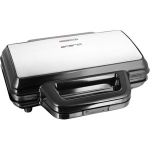 Emerio Sandwich Toaster 2-Slice Broodrooster XXL Schelpvorm - Broodrooster - Zilver - Zwart