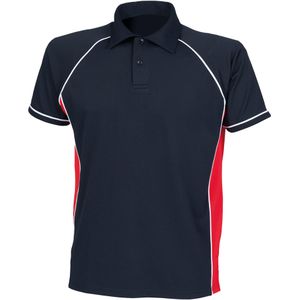 Finden & Hales Kinderen Unisex Piped Performance Sport Polo Shirt (7-8 Jahre) (Marine / Rood / Wit)