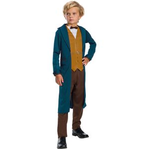 Fantastic Beasts And Where To Find Them Kinderen/Kinderen Newt Scamander-kostuum (S) (Blauw/bruin)