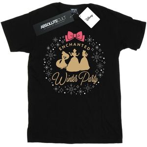 Disney Meisjes Prinses Betoverd Winterfeest Katoenen T-Shirt (140-146) (Zwart)